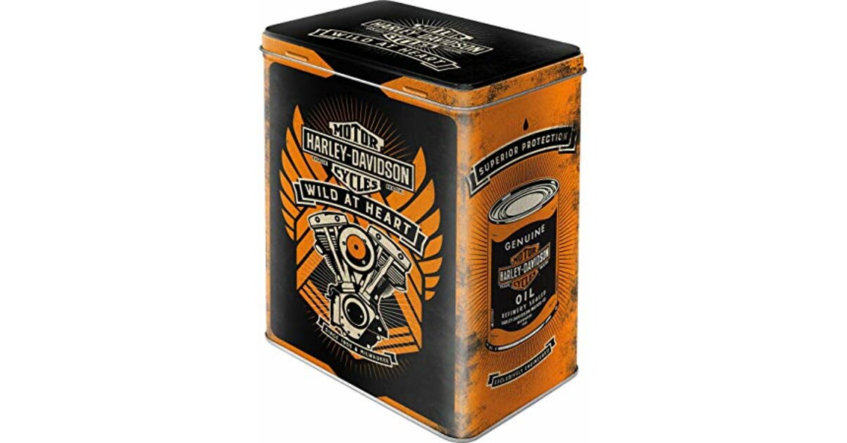 Boîte De Conserve De Rangement Métal Harley-Davidson #1 - Style Rétro - 2,5L - Art Nostalgique